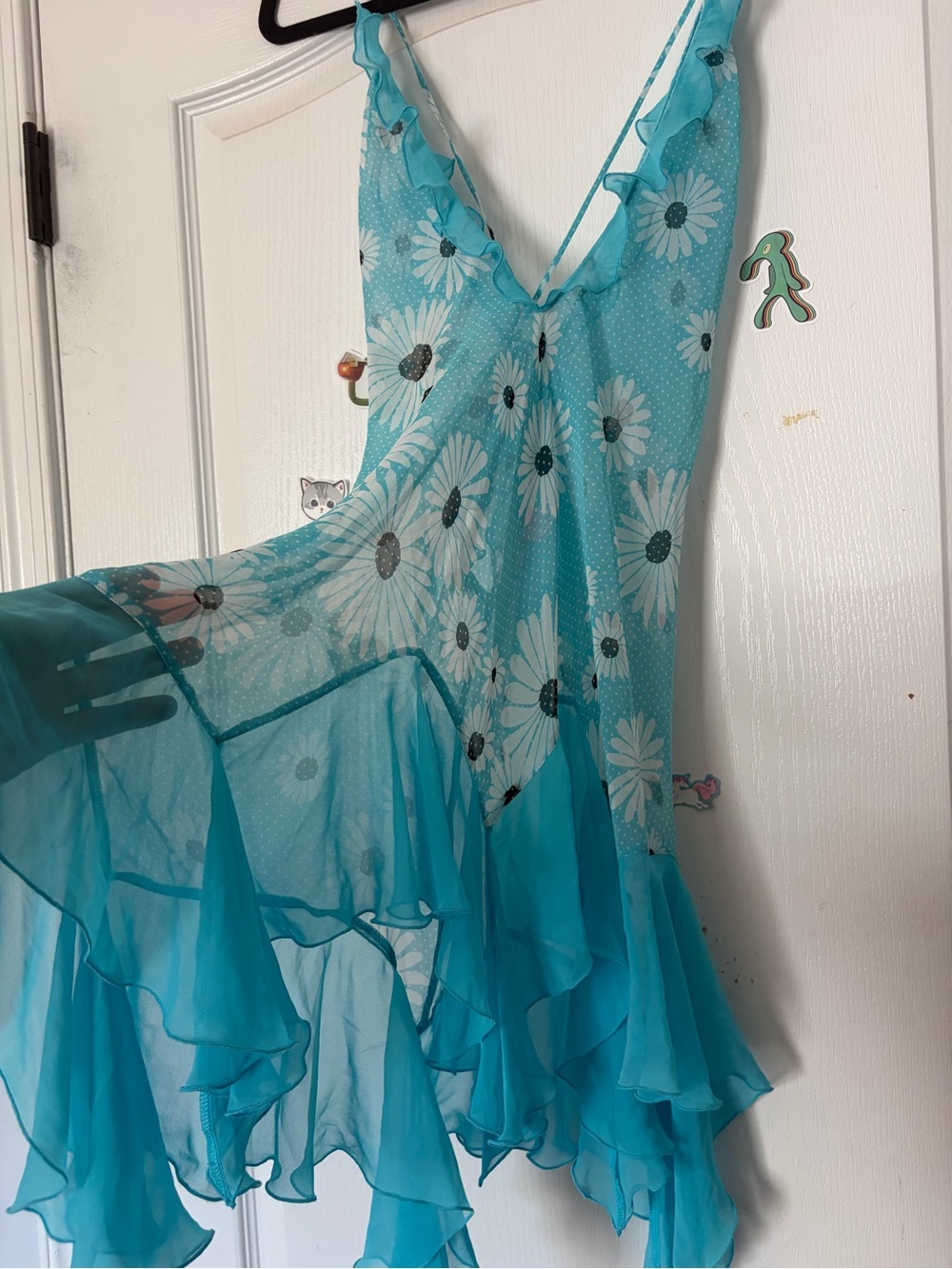Victoria's Secret Turquoise Flower Polka Dot Slip Dress - Picture 2 of 10